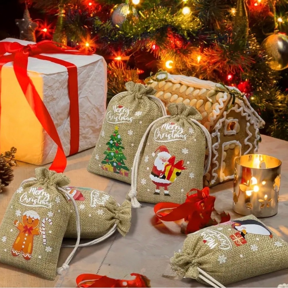 (20pcs) Burlap Gift Bags + Thank You Cards NWT - Picture 7 of 12